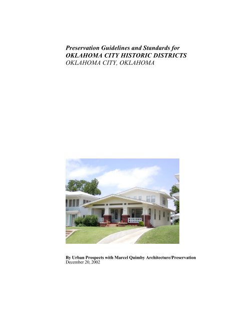 Preservation Guidelines and Standards - Mesta Park