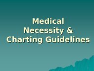 Medical Necessity & Charting Guidelines