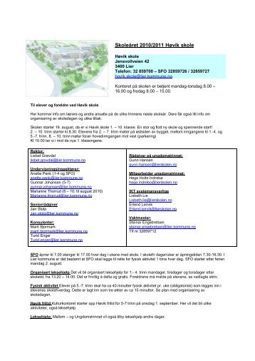 SkoleÃ¥ret 2010/2011 HÃ¸vik skole - Lier kommune