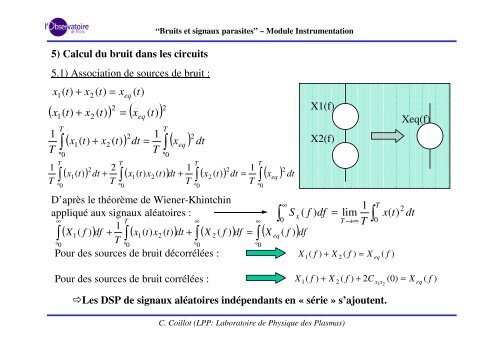 Bruits et signaux parasites - LPP