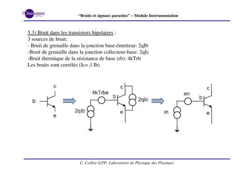 Bruits et signaux parasites - LPP