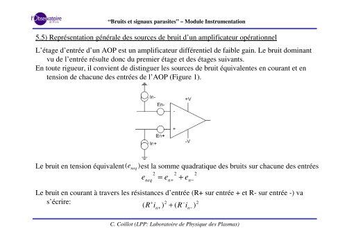 Bruits et signaux parasites - LPP