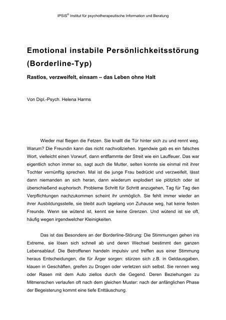 Borderline-Typ - Ipsis