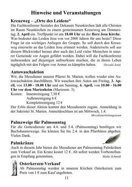 Pfarrbrief 04/2009 - Kath. Kirchengemeinde St. Marien Neunkirchen