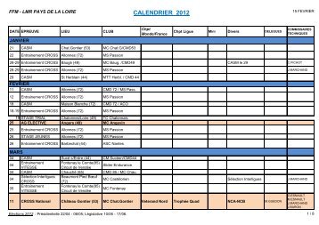 CALENDRIER 2012 - Ligue Motocycliste des Pays de la Loire