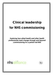 Clinical leadership for commissioning in the NHS - British ...