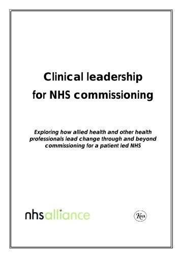 Clinical leadership for commissioning in the NHS - British ...