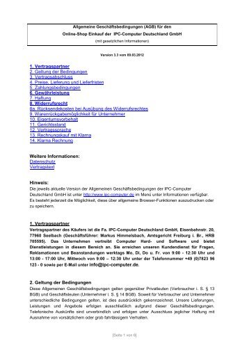 AGB im PDF-Format - IPC-Computer Deutschland GmbH