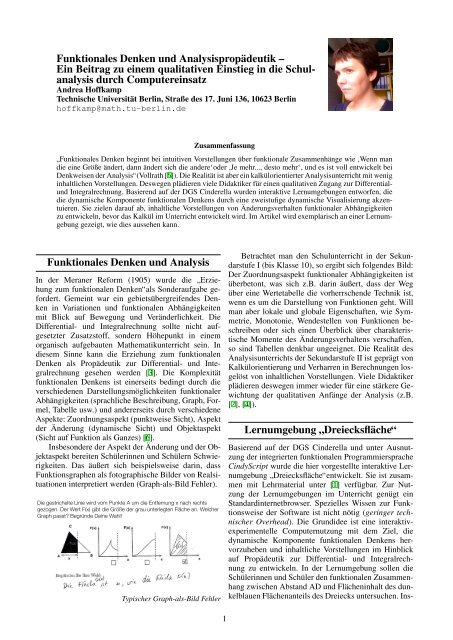 Funktionales Denken und Analysispropädeutik – Ein Beitrag zu ...