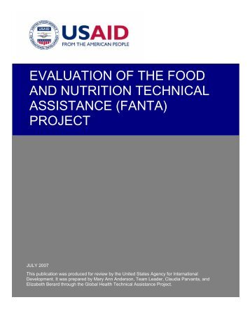 Evaluation of the Food and Nutrition Technical Assistance (FANTA)