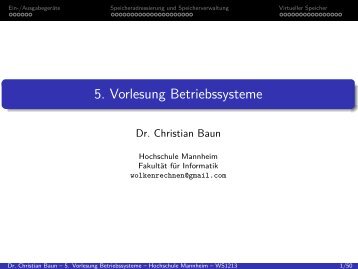 Foliensatz 5 - Prof. Dr. Christian Baun