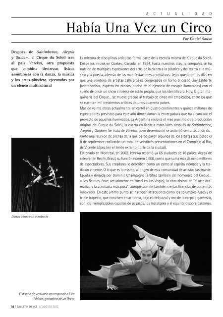 LA REVIS TA AR GENTINA DE D ANZA DANIIL ... - Balletin Dance