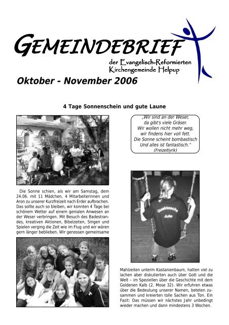 Oktober - November 2006 - Kirchengemeinde Helpup