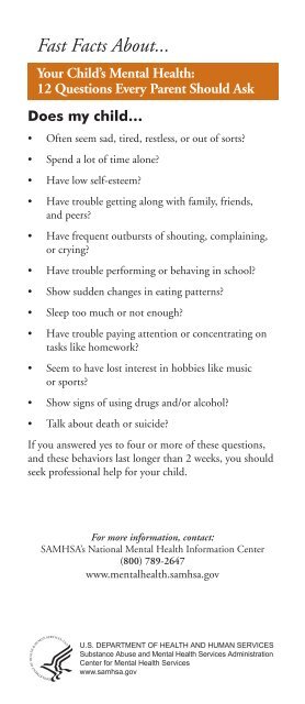 Your Child's Mental Health: 12 Questions Every Parent Should Ask