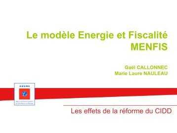 Le modÃ¨le Energie et FiscalitÃ© MENFIS