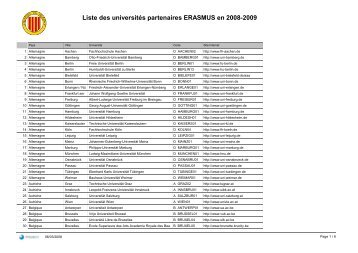 Annuaire des universités partenaires - Aix Marseille Université