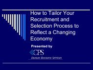 How to Tailor Your Recruitment and Selection Process to ... - IPAC