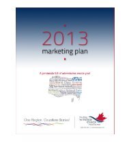 2013 Marketing Plan - Tourism Windsor, Essex, Pelee Island