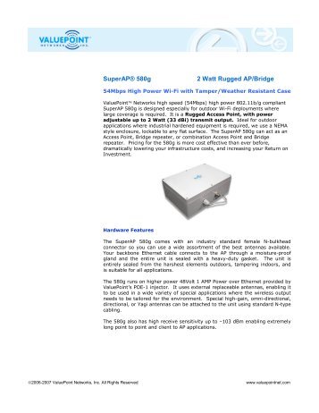 data sheet - ValuePoint Networks