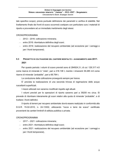 Sintesi non tecnica - Valutazione Ambientale - Regione Piemonte