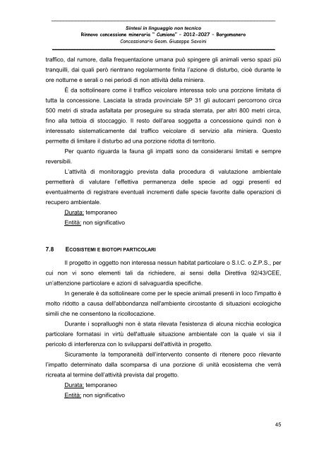 Sintesi non tecnica - Valutazione Ambientale - Regione Piemonte