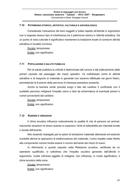 Sintesi non tecnica - Valutazione Ambientale - Regione Piemonte