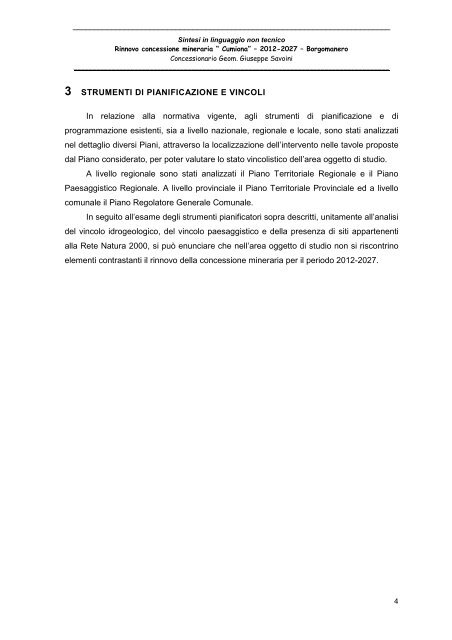 Sintesi non tecnica - Valutazione Ambientale - Regione Piemonte