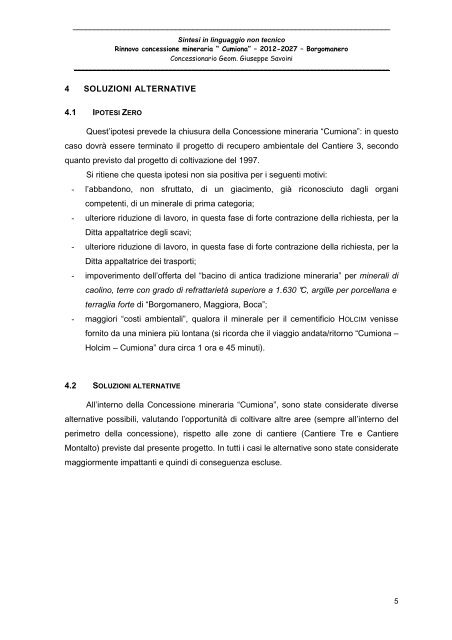 Sintesi non tecnica - Valutazione Ambientale - Regione Piemonte