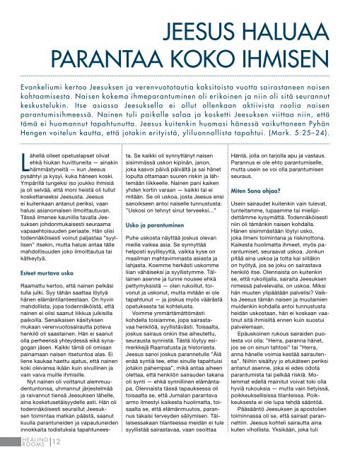 Healing Rooms lehti 2/2010 - Healing Rooms Finland ry