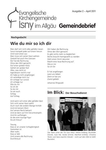 Gemeindebrief 2/2008 - Evangelische Kirchengemeinde Isny im ...