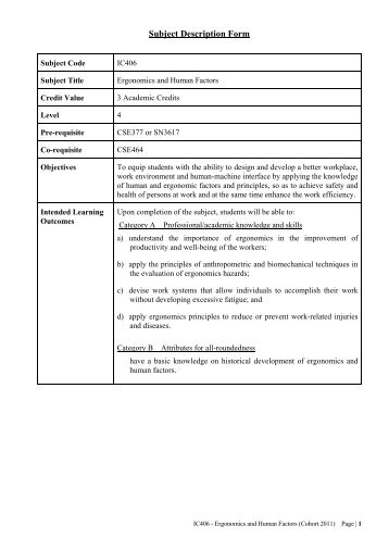 IC406-Ergonomics and Human Factors