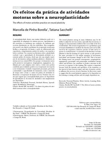 Os efeitos da prÃ¡tica de atividades motoras sobre a neuroplasticidade