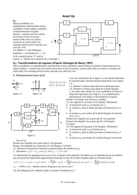 circuits avec ampli op