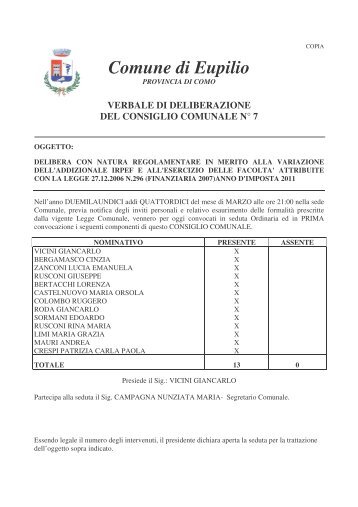 Documento in uo_word_doc - Comune di Eupilio