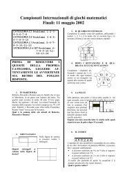 Campionati Internazionali di giochi matematici Finali: 11 ... - La Farina