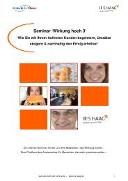 Wirkung hoch 3 - IRIS HAAG® Training & Beratung GmbH