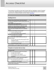 Access Checklist - The National Disability Authority