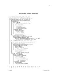 Adolf Metzendorf Descendant Chart - Jim and Trish Keller