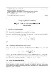 Physik der Kondensierten Materie I - Walther MeiÃŸner Institut