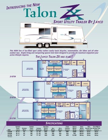 specifications introducingthe new sport utility trailer by jayco