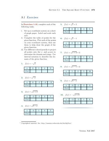 Chapter 9: Exercises with Answers