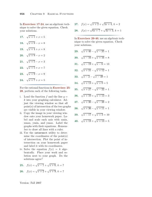 Chapter 9: Exercises with Answers