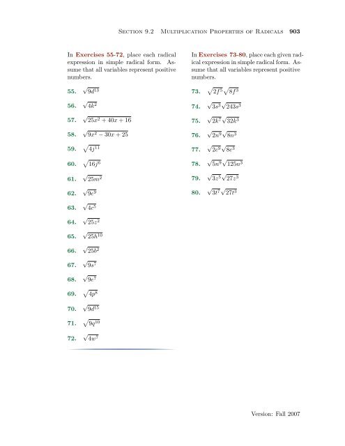 Chapter 9: Exercises with Answers