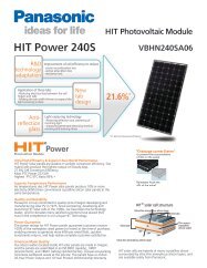 HIT Power 240S Data Sheet (586.16 KB) - Panasonic