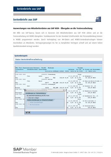 Erstellung von Serienbriefen aus SAP-HCM - IT-Informatik GmbH