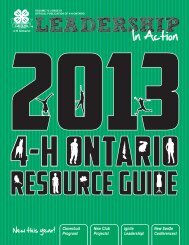 2013 Resource Guide - 4-H Ontario