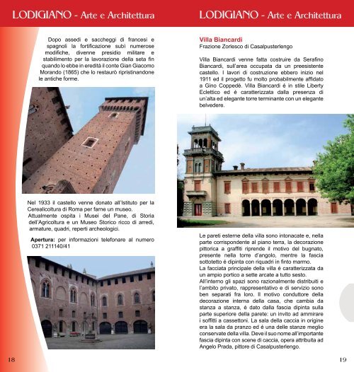 Agenda del Turista - Turismo Provincia di Lodi
