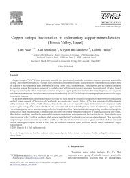 Copper isotope fractionation in sedimentary copper mineralization ...