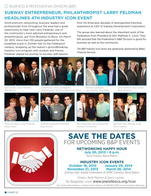 Chai Life Spring 2013 (PDF Document) - Jewish Federation of South ...