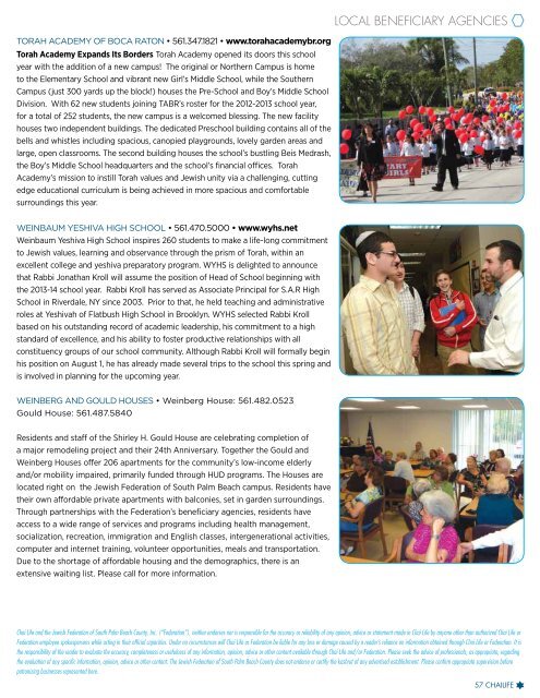 Chai Life Spring 2013 (PDF Document) - Jewish Federation of South ...